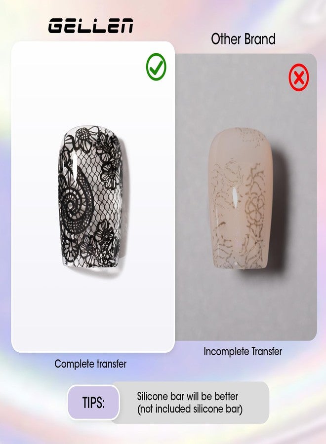GELLEN 18ml Nail Foil Glue Gel, Foil Transfer Gel for Nails Stickers, Nail Foils Transfer Nail Art Glue Gel Polish, Complete Clear Transferred Pattern, Cure 30-60s, Non-toxic HEMA Free TPO Free - Image 4